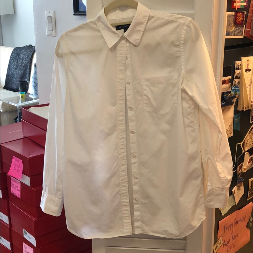 Oversized white button down